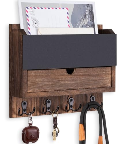 Lucundm Mail and Key Holder Wall Mount with Storage Drawer