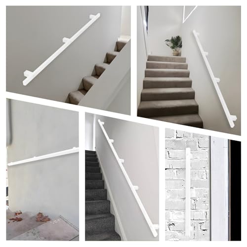 Rampe d'escalier blanche en fer forgé de 350cm pour marche de sécurité - 8