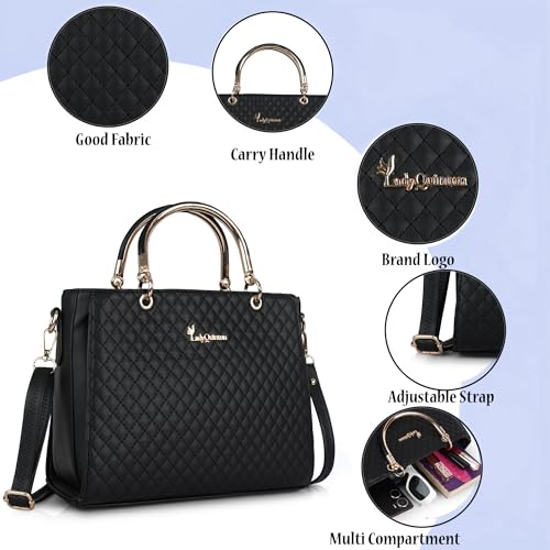 Image of Lady Quinton Quilted Handbag with Detachable Shoulder Strap