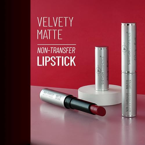 Image of Shryoan Velvety Matte Non-Transfer Lipstick I Long Lasting Stay with Non-Transfer Formula | Smudge & Water Proof (3.5 gm) (Pink)
