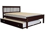 Bedz King Mission Style Full Bed with a Full Trundle, Cappuccino