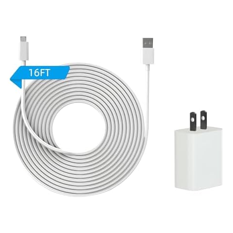 Dzees 20Ft Power Extension Cable for Wyze Cam, Blink XT Cam, Yi Camera, NestCam Charge Power Supply Adapter Extension Cord Compatible with Indoor Outdoor Security Camera（USB C） Cover
