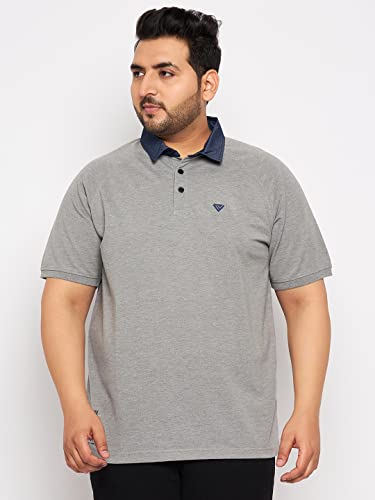 Image of Club York Men Cotton Blend Half Sleeve Polo Neck Solid Plus Size T-Shirts