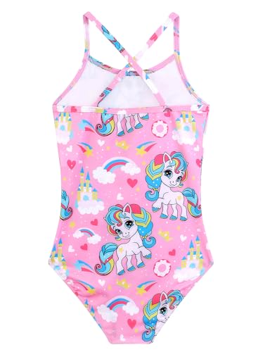 Image of Girls One Piece Swimsuits Summer UPF 50+ Quick Dry Beach Bathing Suit Cross Shoulder Strap Swimwear 2-10 Years