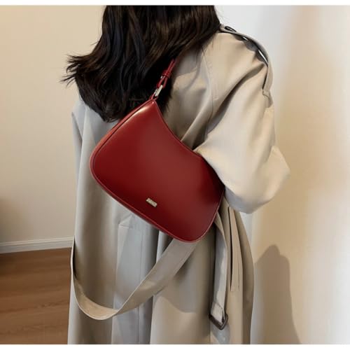 Aucuu Handtasche Damen, Umhängetasche Damen Klein Handtasche, Y2K Crossbody Bag, PU Leder Schultertasche, Mini Hobo Bag mit 2 Schultergurten für Dating Party Einkaufe, Bolso vintage