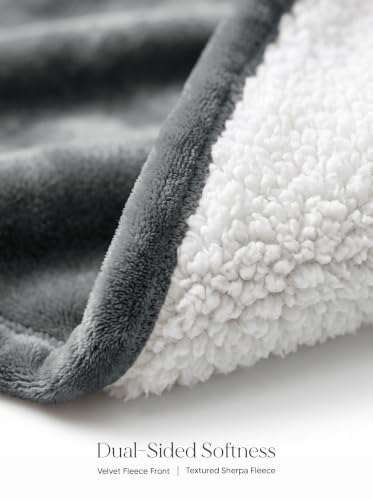 Utopia Bedding Kuscheldecke Warm Sherpa Wolldecke [Grau, 228x259 cm] Flauschig Sofaüberwurf Decke Dicke… – Ansicht 4
