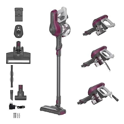 Hoover Akku-Staubsauger ohne Beutel + Tierdüse I bis zu 120 m² mit 1 Akkuladung I Staubsauger kabellos mit LED, XL Staubbehälter & Parkfunktion I Akkusauger mit Fugendüse & Staubbürste [HF110P]