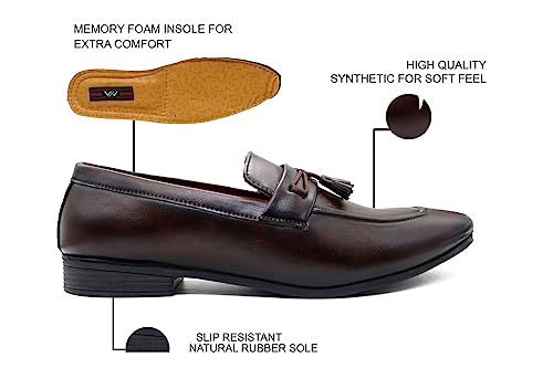 Image of VIV Brown Synthetic Formal Loafers for Men - 10 UK