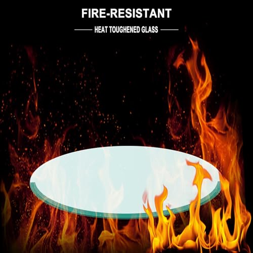 Image of 36 Inch Round Tempered Glass Table Top, 1 /4 Inch Thick Clear Glass with Polished Edge, Safety Glass Circle for Dining Table Top, Desk, Patio Base Replacement
