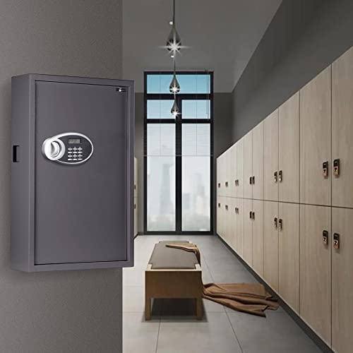 Holojoy Key Cabinet With Digital Lock - Heavy Duty Secured Storage, Lock Box With Key Tags Wall Mounted Metal Steel Key Safe - Ideal For Home Hotels Schools & Businesses #TOP6