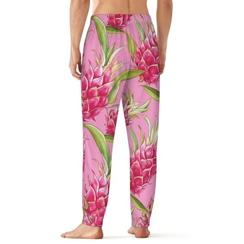 Pitaya Fruit Pattern Breathable Mens Pajama Pants Lounge Sleep PJ Bottoms Sleepwear Jogger2