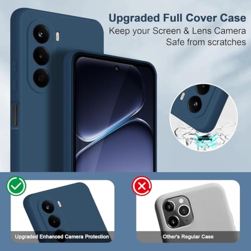 Image of DIZORO Microfiber Candy Compatible for Oneplus Nord ce6 lite 5G Smooth Touch Cushion Liquid Soft Silicone Gel Rubber Phone Case Non-Slip Full Body Protective Shockproof Back Cover - Blue