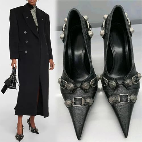 Women's Pointed Toe High Heel Pumps Slip On Stiletto Pumps Comfortable Closed Toe Kitten Heels Sandals for Women Studded Stiletto Dress Shoes Party Wedding Fashion Shoes2