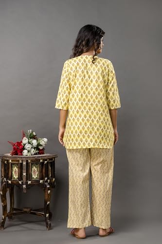 Image of Pure Cotton Printed Night Suits Set for Women | Top and Pyjama Set for Girls