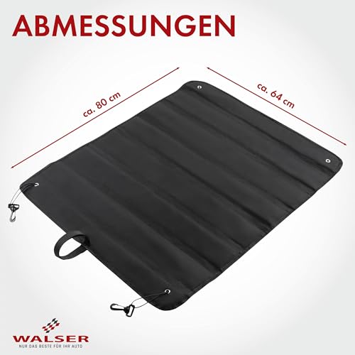 Walser Ladekantenschutz Matte, Universal Stoßstangenschutz Hund, Hund Kofferraum Schutz, Stoßstangen Kofferraummatte universal, Kofferraum Kantenschutz, Stossstangenschutzmatte Hund 80x64cm schwarz