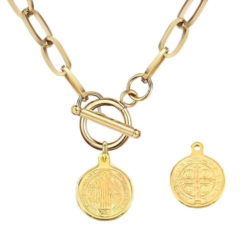 Colliers à bascule en argent pour femmes et hommes chaîne maille épaisse pendentif pièce