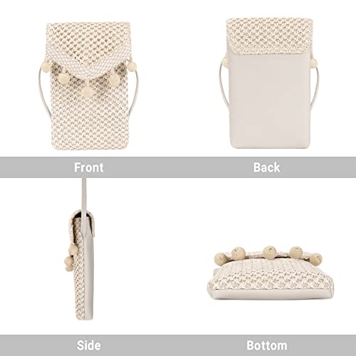 Womens Straw Cell Phone Purse Small Crossbody Bag Tassel Shoulder Bag for Summer2
