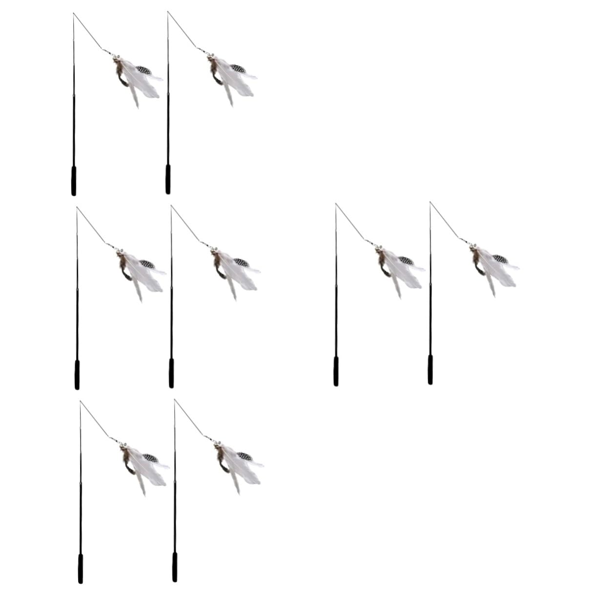 Happyyami 8stücke Katzenangel Mit Teleskopierbarem Spielstab Lange Teaser-Sticks Mit Bunten Federn Für Interaktives Spielen Und Gesunde Bewegung Von Katzen
