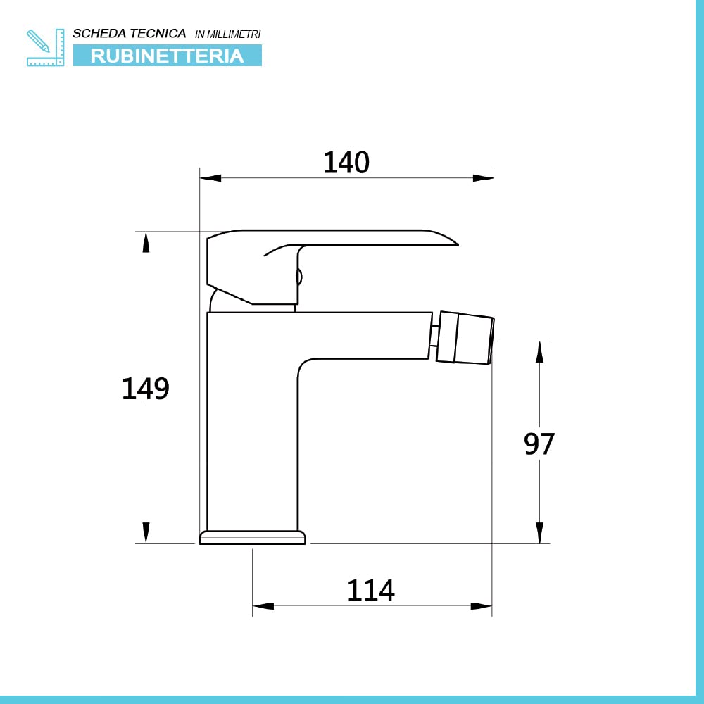Inbagno Set 2 rubinetti miscelatori lavabo Alto e Bidet Completo di piletta, in Ottone Cromato, Serie Dalila (Set lavabo Alto e Bidet)