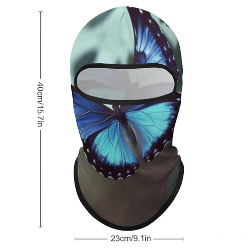 Balaclava para Hombres Máscara de Esquí Azul Mariposa para Invierno Cubrebocas para Ciclismo miniatura 2