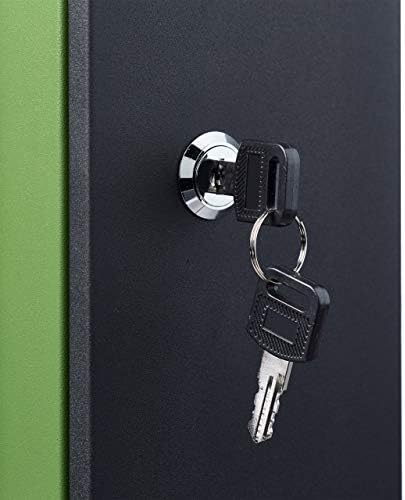 Relaxdays Din-A4 Slot Steel Modern Letterbox in 2-Colour Design, Black/Green, 12.5 x 35 x 33 cm
