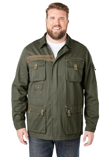 Boulder Creek by KingSize Men's Big & Tall 9 Pocket Twill Utility Jacket