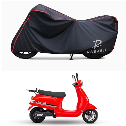 Image of Waterproof Bike Body Cover Compatible for | Tunwal Roma S | Taffeta Fabric, Red Piping Design, Bottom Elastic Fit | Dustproof, Sun UV & Rain Protection for All Bikes