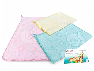 Tex family SET 3 ASCIUGAMANI ASILO bambina JACK © cm. 40x55 puro cotone FEMMINA