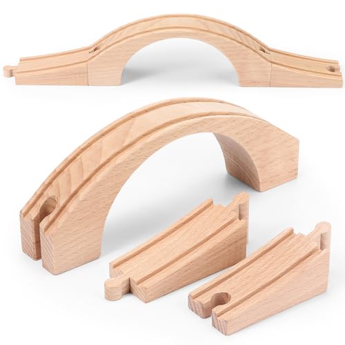 kigley wood train track expansion wooden train track accessories wooden bridge for most major toy railway