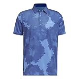 adidas Men's Flower Mesh Golf Polo Shirt, Blue Fusion, X-Large