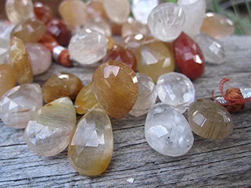 Quartz rutilé cuivre perles gouttes facettées LKBEADS de qualité supérieure pour bijoux fins