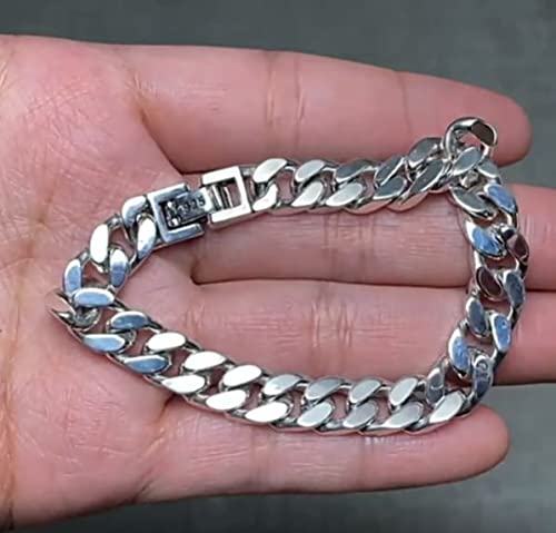 Pulsera de eslabones de plata para hombres/mujeres/pareja ~ Pulseras de plata de ley 925 ~ 6mm 8mm de ancho ~ Pulsera de cadena cubana