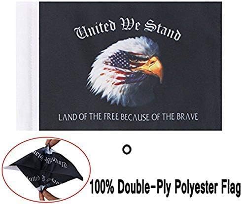 Replacement 6"x9" United We Stand Motorcycle Flag with 4/5" Sleeve For 3/8" Flag Mount Poles