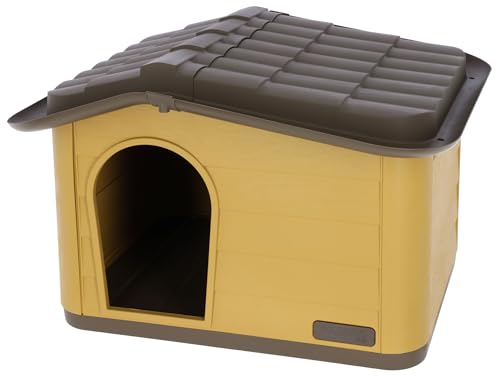 KERBL Katzenhaus Paola Eco – 60 x 51 x 41 cm (Honey/Braun, aus recyceltem Kunststoff, Stecksystem) 80901