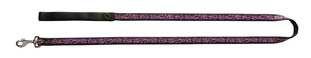 Dogit Style Urban Edge Small Nylon Leash with Comfort Handle, 1/2-Inch by 6-Feet, Purple Design on Black Nylon
