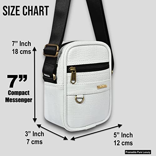 Image of Pramadda Pure Luxury Gloss Leather Small Sling Bag for Men | Chest Slinger bag | Crossbody Bag| Side Bag Men | Mini Leather Slings | Corporate Gift Item | Passport Sling.