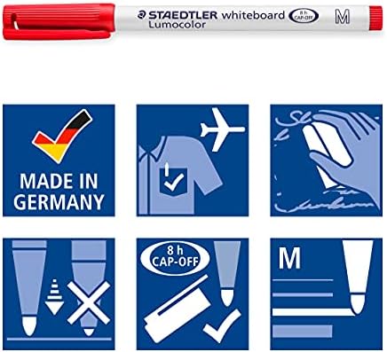 STAEDTLER 301 WP6 Whiteboard Pens, Assorted Colour, Pack of 6