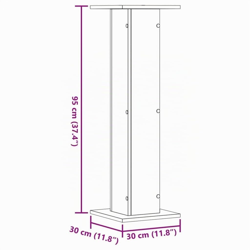vidaXL Supporti per Piante 2 pz Bianchi 30x30x95 cm Legno Multistrato, Supporto per Fiori, Porta Fiori, Supporto per Piante da Interno, Porta Piante
