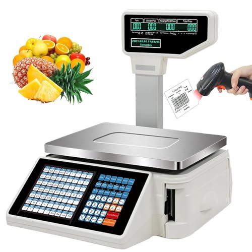 Báscula comercial con impresión de etiquetas 30kg