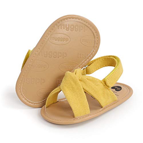RVROVIC Baby Boys Girls Sandals Soft Sole Summer Infant Crib Shoes Lightwight Toddler Prewalker Outdoor Walking Shoes(0-6 Months Infant,10-Yellow)