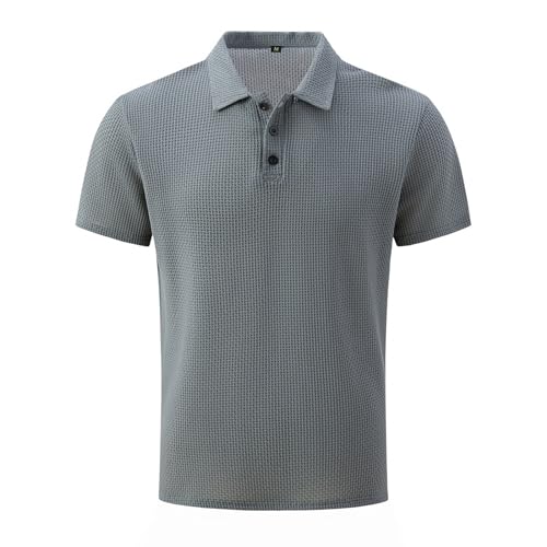 Mens Breeze Fabric Capri Polo Shirts for Men Breeze Fabric Mens Mens White Black cooling Golf Polo Shirts for Men Short Sleeve Camisas Para Hombres summer 2026 Grey XL