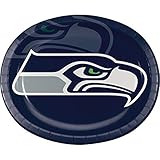 Trendware Seattle Seahawks Oval Plates, 24 Count