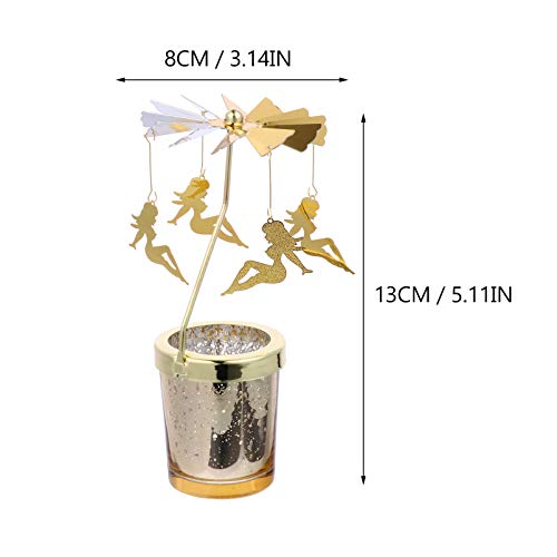 Decorative Candlestick Holder Christmas Candle Holder Rotary Tea Light Candle Holder Golden Angle Candlestick Christmas Rotating Candlestick For Home Candle Holder #TOP1