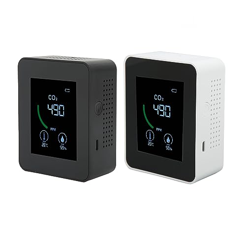 USB-Aufladung, Kohlendioxid-Detektor, Halbleiter-TVOC-Sensor, Luftqualitätsmonitor Mit Temperatur- Und Luftfeuchtigkeitsprüfung, Überwachung des CO2-Gehalts, Für Zuhause Und Büro(Schwarz)