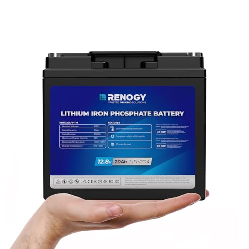 Renogy 12V 20Ah Trolling Motor Lithium Lifepo4 Battery, Built in