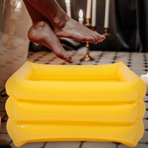 Bañera Inflable Portátil para Pies Color Amarillo miniatura 6