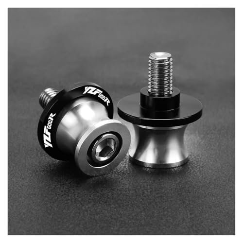 Diábolos Moto Tornillos Basculante Para Yamaha YZF 600 R YZF600R 1995-2006 Tornillos Y Deslizadores De Caballete Trasero Basculante De 6 Mm Para Motocicletas(Plata)