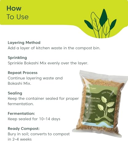 Image of Kyari Bokashi Mix 500g | Microbe-Enriched Kitchen Waste Decomposer for Fast & Odour-Free Composting | Ferments Vegetable, Cooked & Garden Waste into Nutrient-Rich Compost for Home & Balcony Gardens