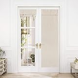 NICETOWN Linen French Door Curtains, Privacy Curtains for Window, Thermal Insulated Blackout Front Door Shade for Glass, 100% Blackout Tie Up Shades Covering, 26 X 72 Inches, Beige, 1 PC