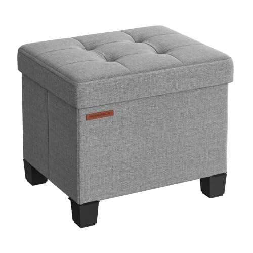 SONGMICS Storage Ottoman, Small Foot Rest, 15.7 x 12.6 x 13.2 Inches